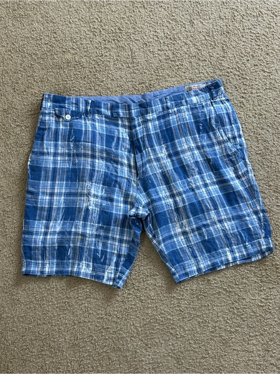 Polo Ralph Lauren Other - Mens 40 Polo Ralph Lauren India Madras 100% Linen Shorts Tie Dye Blue